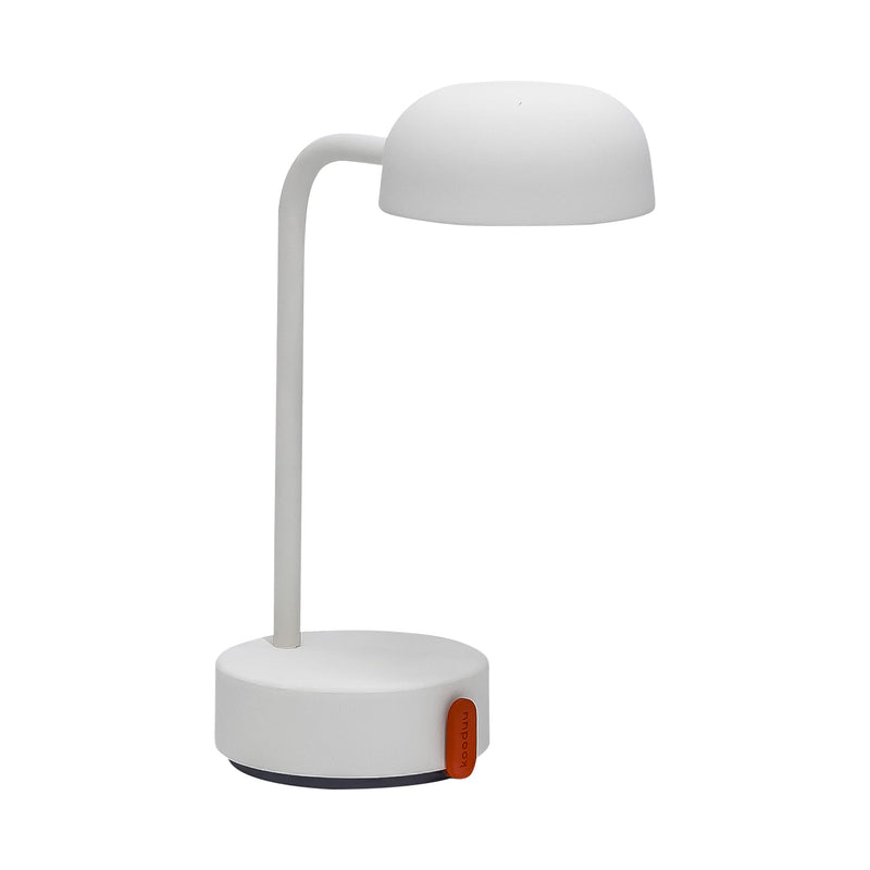 Fokus Cloudy White LED table lamp by Kooduu: sleek, rechargeable, dimmable lighting with 2700K warm glow, perfect for modern Canadian homes.