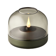 Kooduu Glow 08 candle holder in Green: elegant Danish design with rechargeable LED candle for 100+ hours of safe ambiance.