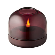 Kooduu Glow 08 candle holder in Purple: elegant Danish design with rechargeable LED candle for 100+ hours of safe ambiance.
