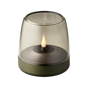 Kooduu Glow 10 candle holder in Green: elegant Danish design with rechargeable LED candle for 100+ hours of flameless ambiance.