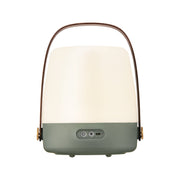 Lite-up LED lamp in Petroleum: portable Danish design with dimmable warm light, rechargeable battery, and a chic wooden handle.