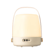 Lite-up LED lamp in Sand: portable Danish design with dimmable warm light, rechargeable battery, and a chic wooden handle.