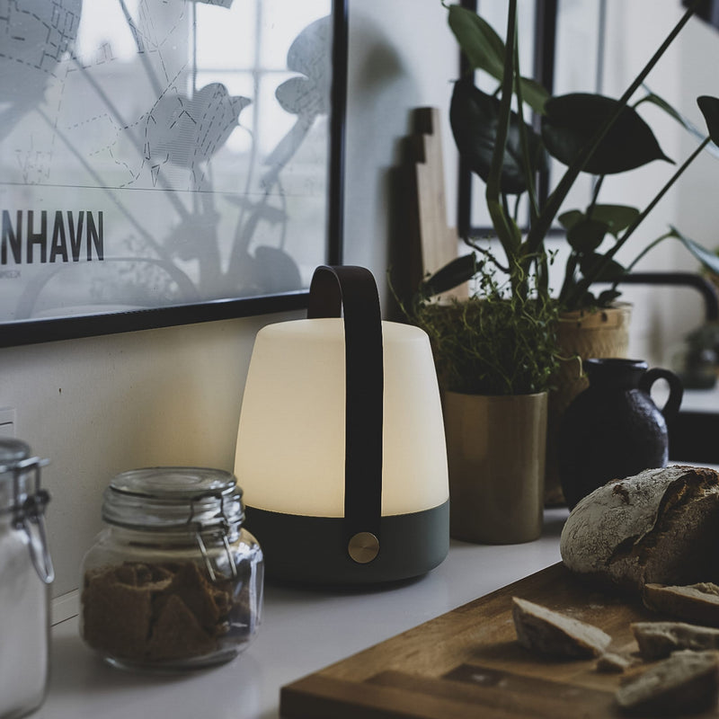 Portable Lite-up lamp: compact design with dimmable warm white light and trendy colors for versatile use indoors or outdoors.