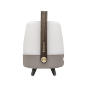 Lite-up Play Mini by Kooduu: compact Bluetooth speaker lamp with JBL sound and a stylish wooden handle for any space.