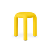 Space-saving Piccolo stool and side table, hollowed-out for a light, airy feel, ideal for various applications indoors and outdoors.