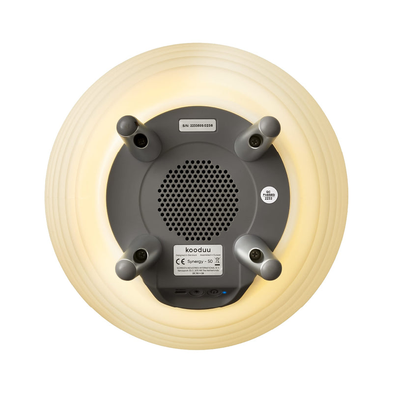 Kooduu Synergy: elegant LED lamp with Bluetooth speaker, drinks cooler, and True Wireless Stereo pairing for modern homes.