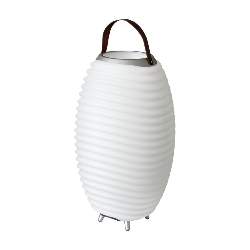 Kooduu Synergy 65: 3-in-1 Danish-designed LED lamp, Bluetooth speaker, and drinks holder with stable legs and user-friendly interface.