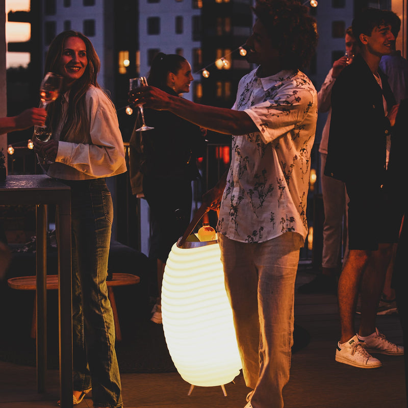 Synergy by Kooduu: rechargeable 3-in-1 LED lamp, speaker, and cooler with Danish design and European craftsmanship.