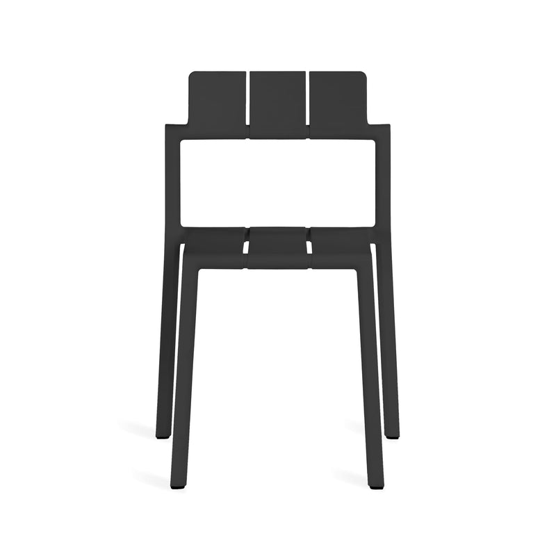 Close-up of the Yard chair’s clean lines and geometric design, crafted from durable polypropylene for lasting elegance.