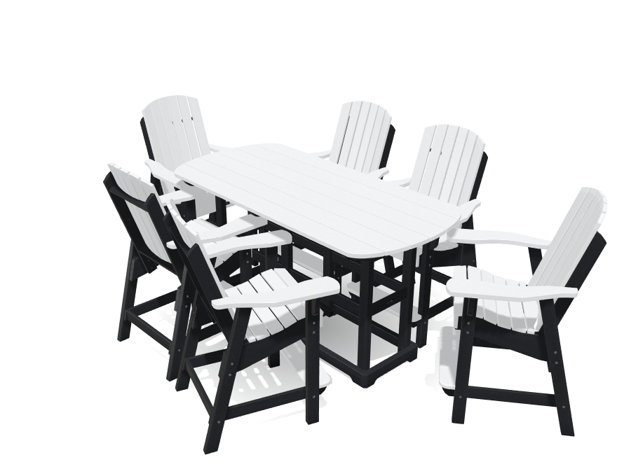 6&#39; Bistro Table Set with 6 Chairs - MY OUTDOOR ROOM
