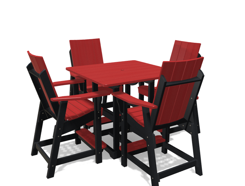 Square Bistro Table with 4 Modern Chairs