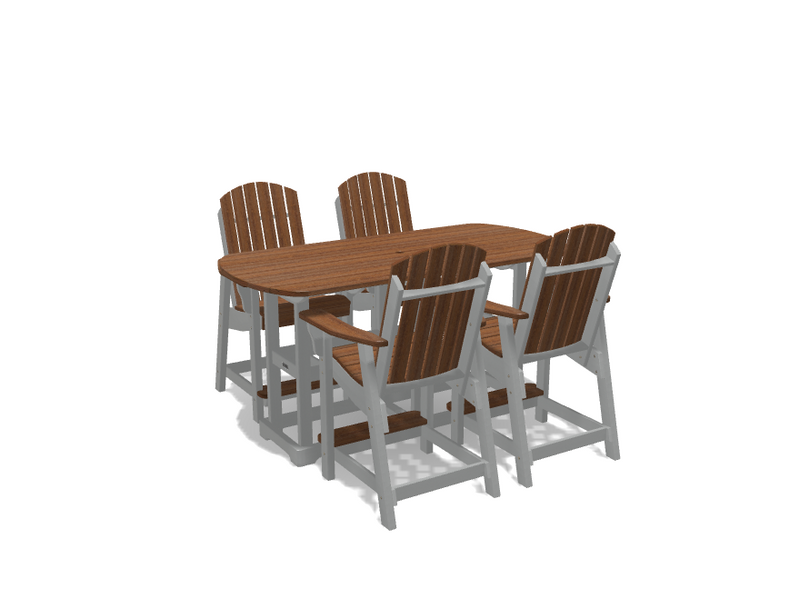 Krahn 34" x 72"  Bistro Table with 4 Chairs