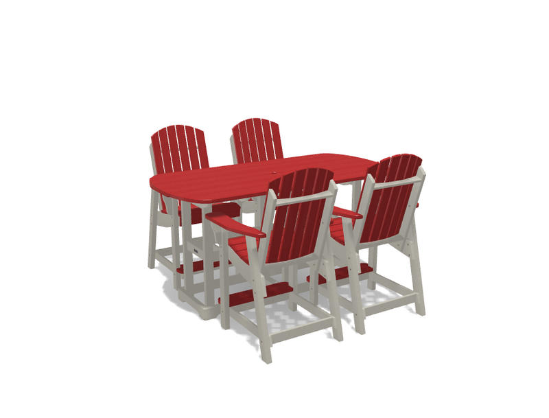 Krahn 34" x 72"  Bistro Table with 4 Chairs