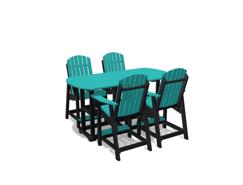 Krahn 34" x 72"  Bistro Table with 4 Chairs