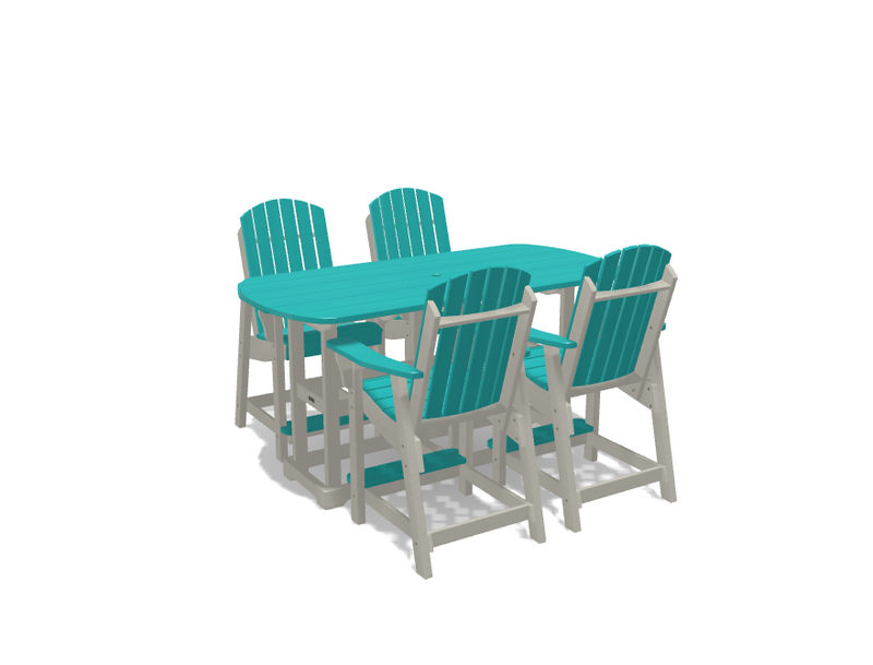 Krahn 34" x 72"  Bistro Table with 4 Chairs