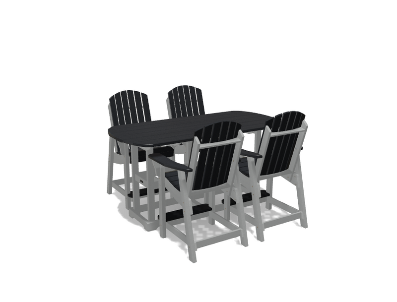 Krahn 34" x 72"  Bistro Table with 4 Chairs