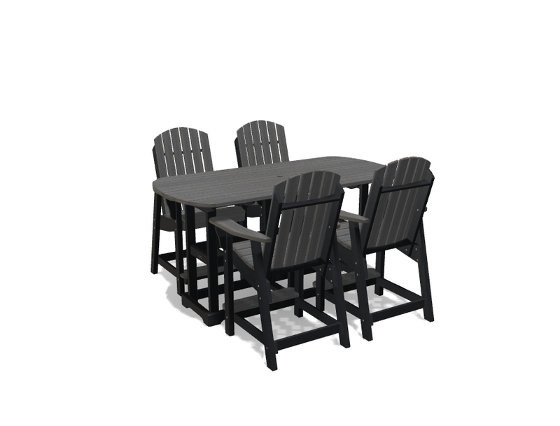 Krahn 34" x 72"  Bistro Table with 4 Chairs