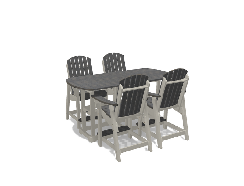 Krahn 34" x 72"  Bistro Table with 4 Chairs