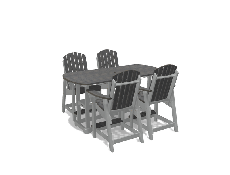 Krahn 34" x 72"  Bistro Table with 4 Chairs