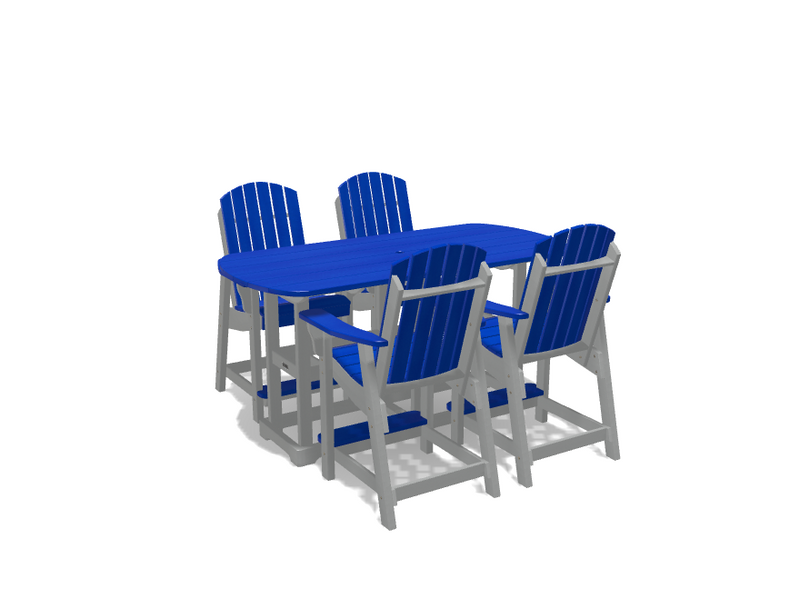 Krahn 34" x 72"  Bistro Table with 4 Chairs