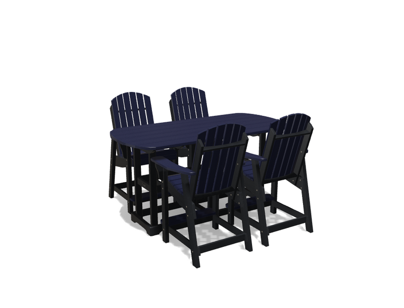 Krahn 34" x 72"  Bistro Table with 4 Chairs