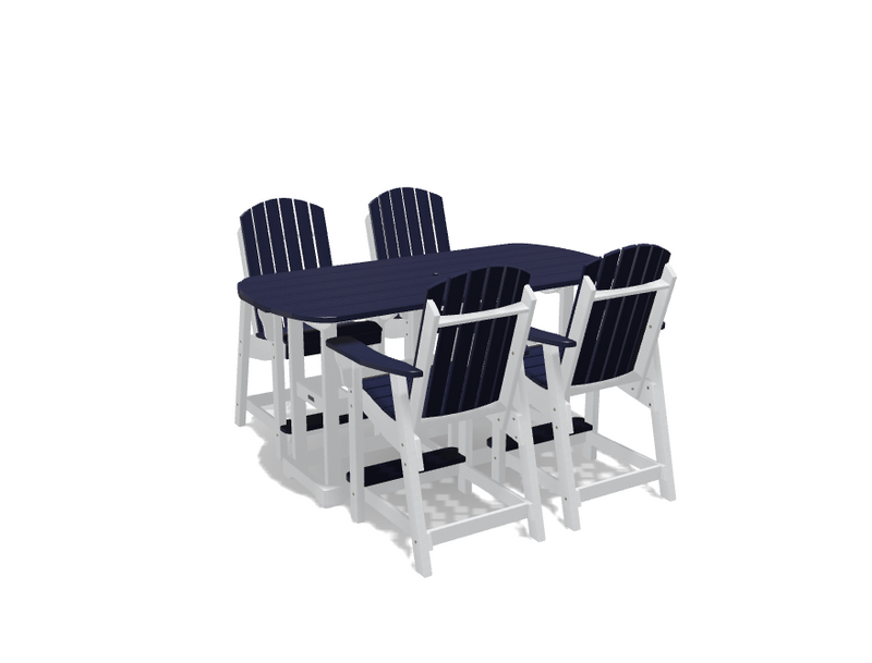 Krahn 34" x 72"  Bistro Table with 4 Chairs