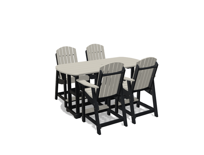 Krahn 34" x 72"  Bistro Table with 4 Chairs
