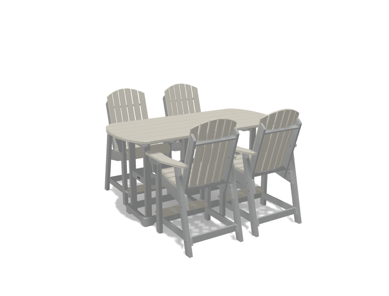 Krahn 34" x 72"  Bistro Table with 4 Chairs