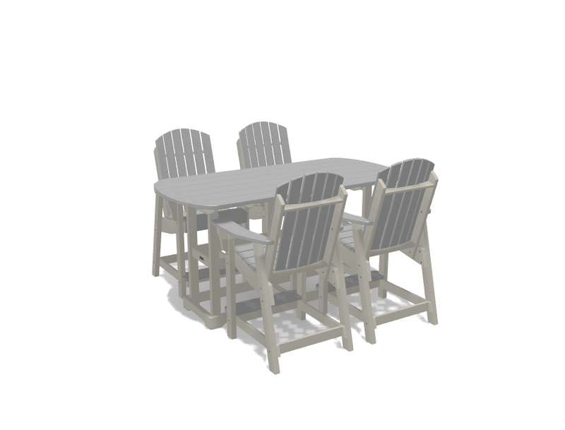 Krahn 34" x 72"  Bistro Table with 4 Chairs