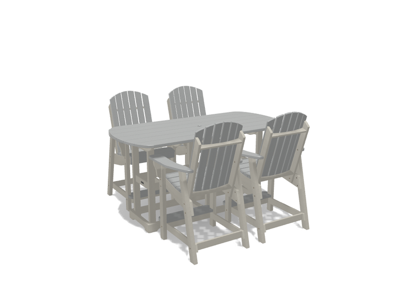 Krahn 34" x 72"  Bistro Table with 4 Chairs
