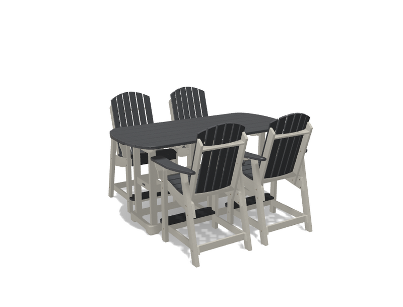 Krahn 34" x 72"  Bistro Table with 4 Chairs