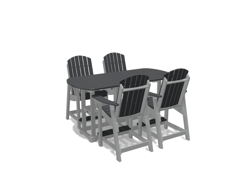 Krahn 34" x 72"  Bistro Table with 4 Chairs