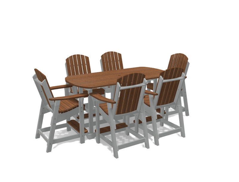 Krahn 6' Bistro Table Set with 6 Chairs