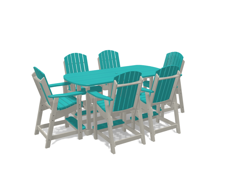Krahn 6' Bistro Table Set with 6 Chairs