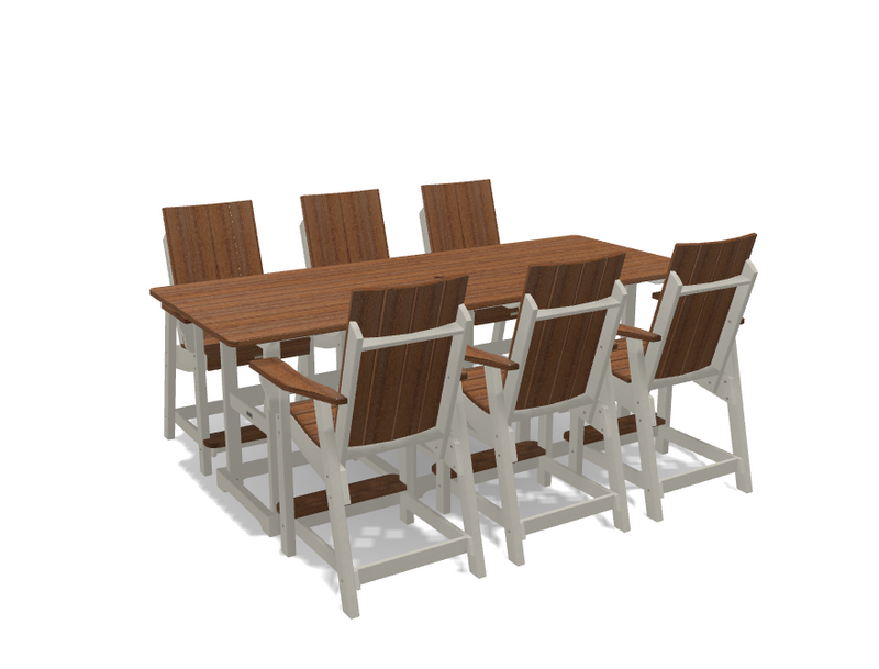 Krahn 8' Bistro Table Set with 6 Chairs - Deluxe