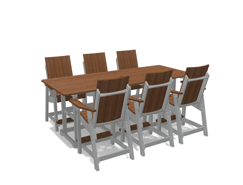 Krahn 8' Bistro Table Set with 6 Chairs - Deluxe