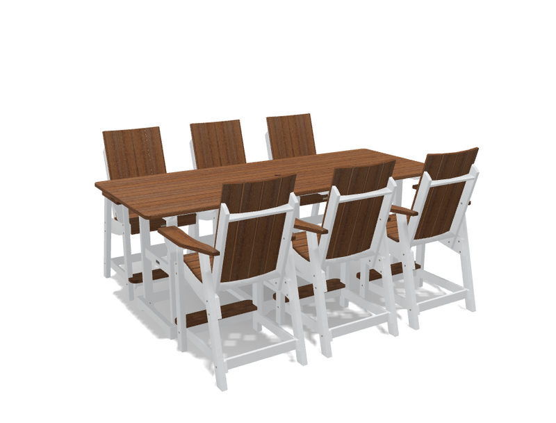 Krahn 8' Bistro Table Set with 6 Chairs - Deluxe