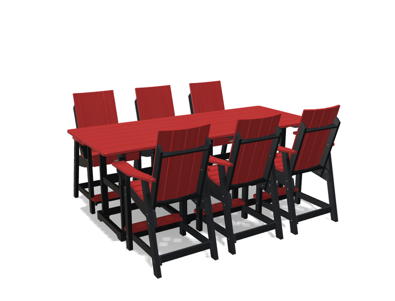 Krahn 8' Bistro Table Set with 6 Chairs - Deluxe