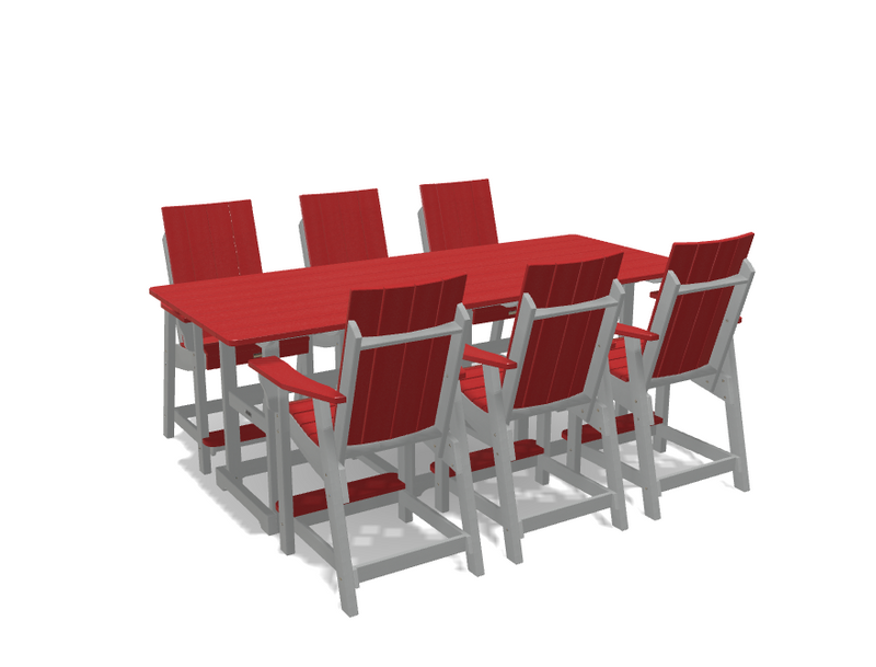 Krahn 8' Bistro Table Set with 6 Chairs - Deluxe
