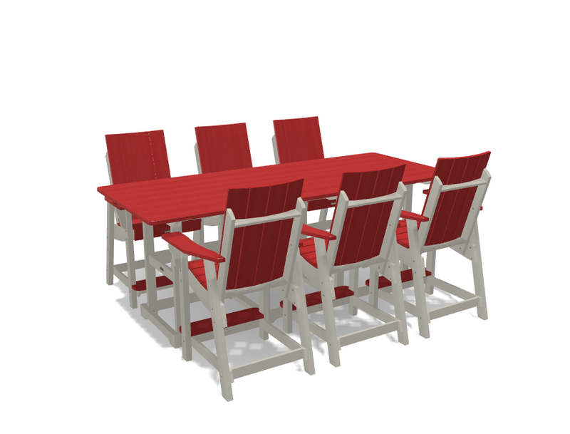 Krahn 8' Bistro Table Set with 6 Chairs - Deluxe