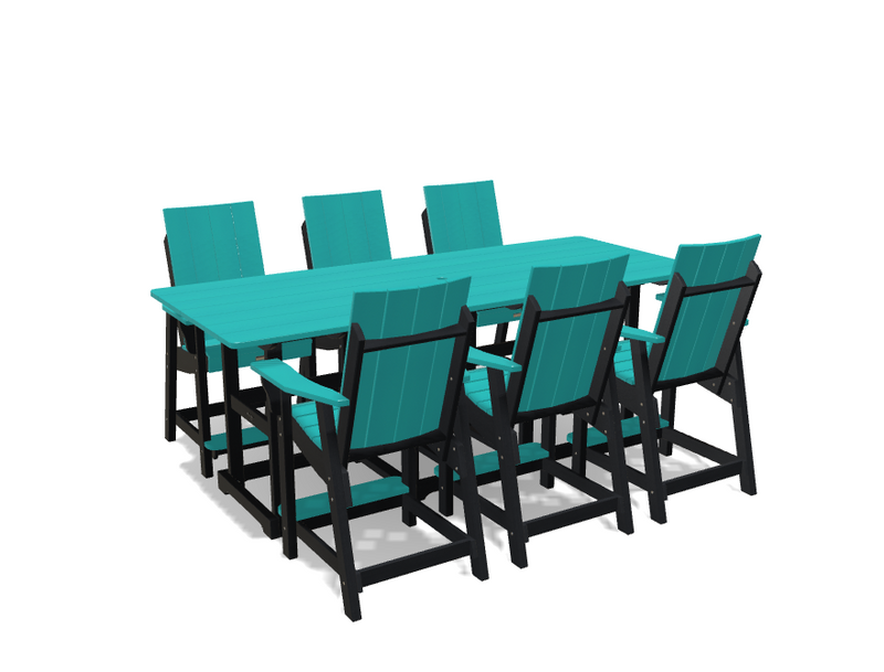Krahn 8' Bistro Table Set with 6 Chairs - Deluxe
