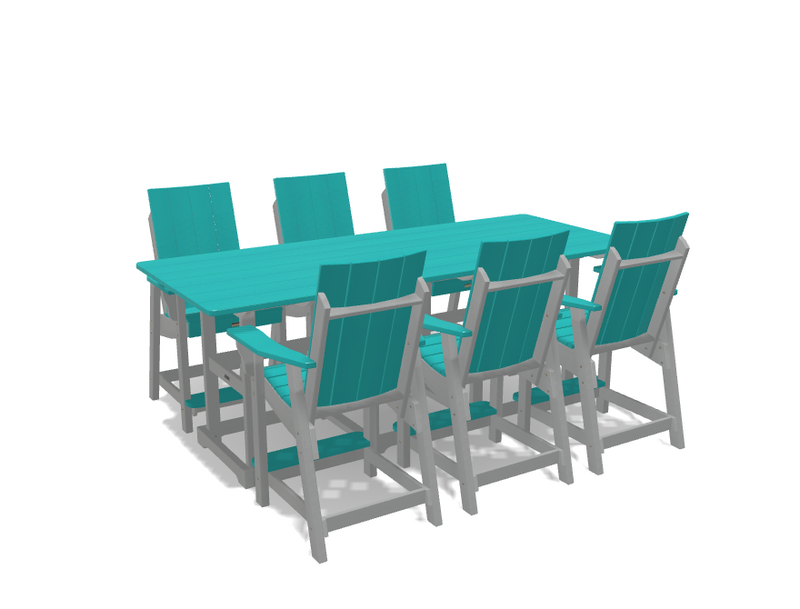 Krahn 8' Bistro Table Set with 6 Chairs - Deluxe