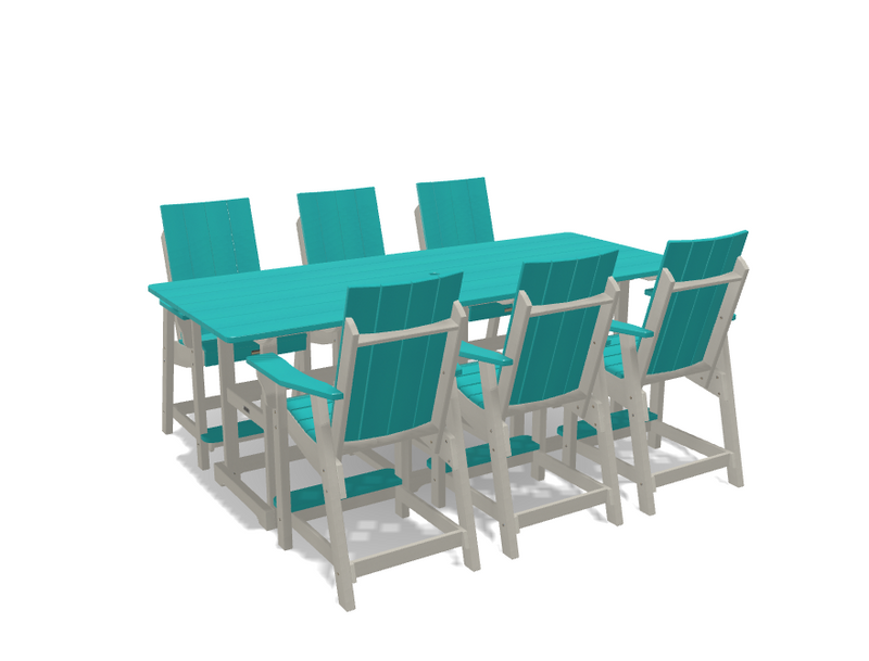 Krahn 8' Bistro Table Set with 6 Chairs - Deluxe