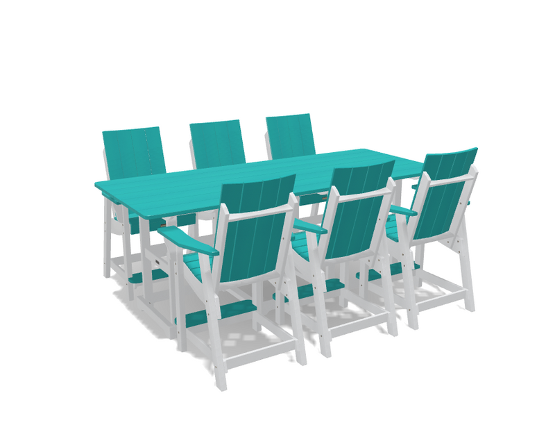 Krahn 8' Bistro Table Set with 6 Chairs - Deluxe