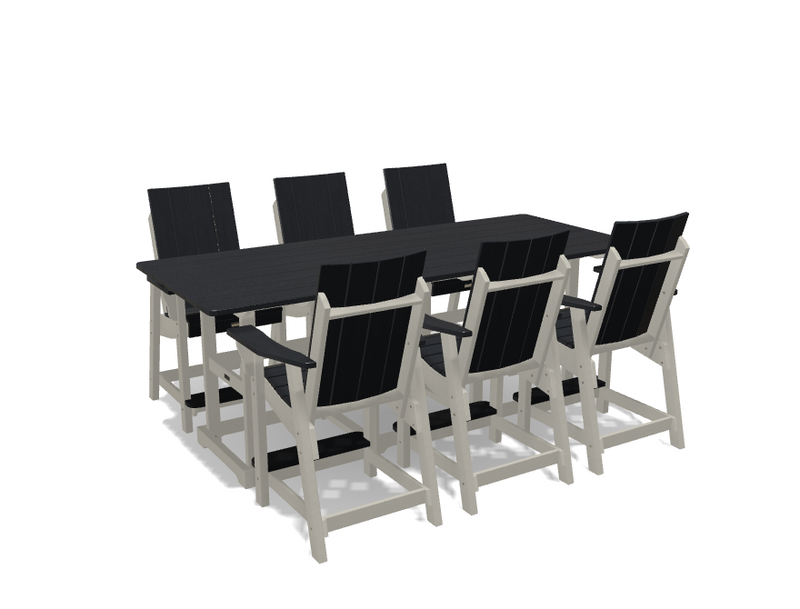 Krahn 8' Bistro Table Set with 6 Chairs - Deluxe