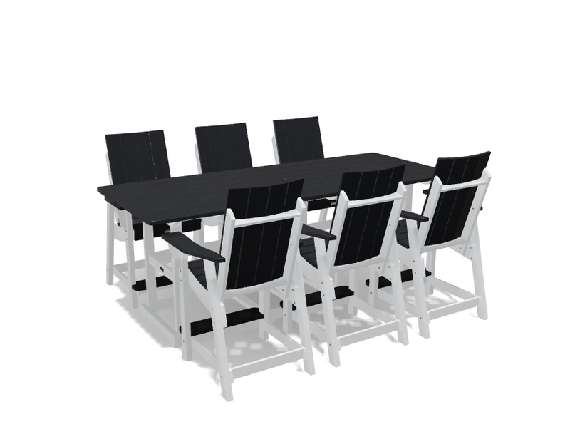 Krahn 8' Bistro Table Set with 6 Chairs - Deluxe