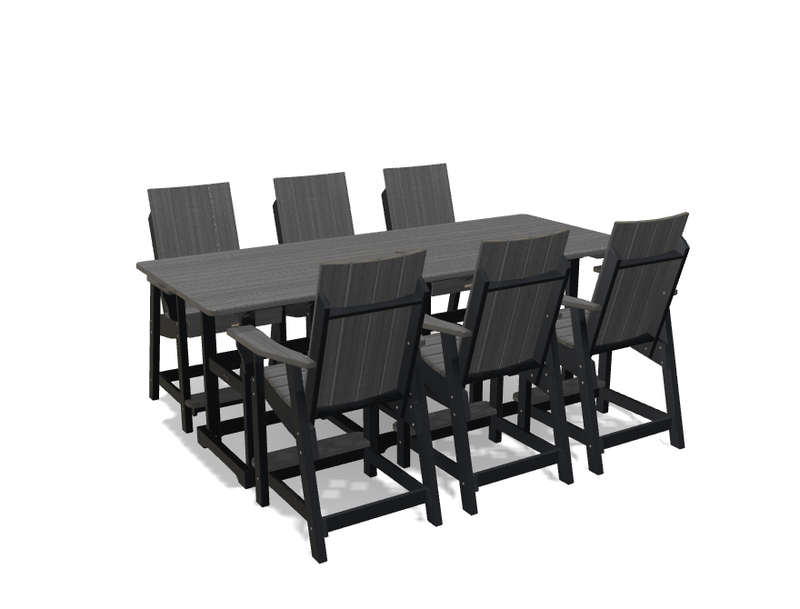 Krahn 8' Bistro Table Set with 6 Chairs - Deluxe
