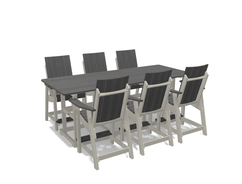 Krahn 8' Bistro Table Set with 6 Chairs - Deluxe