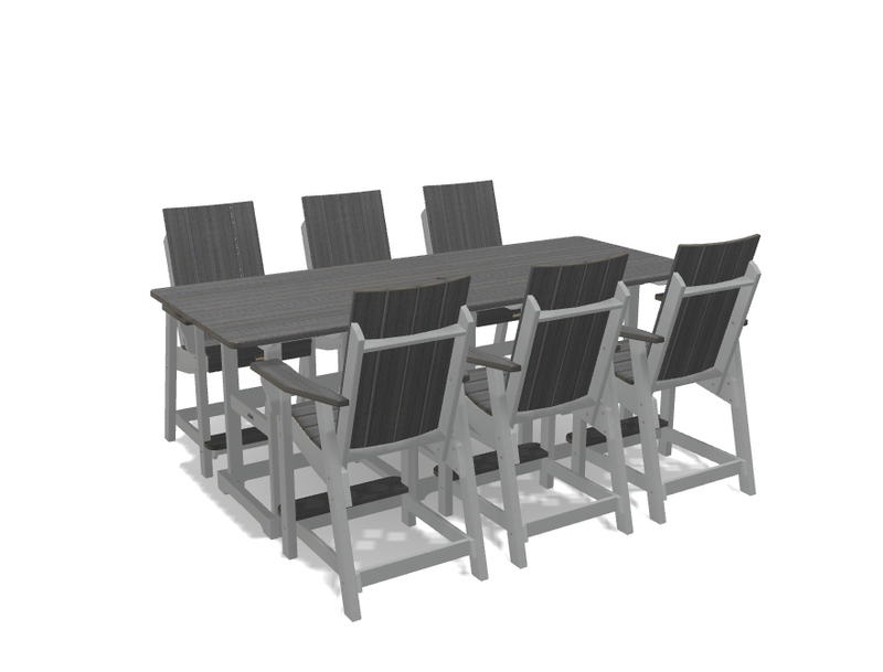 Krahn 8' Bistro Table Set with 6 Chairs - Deluxe