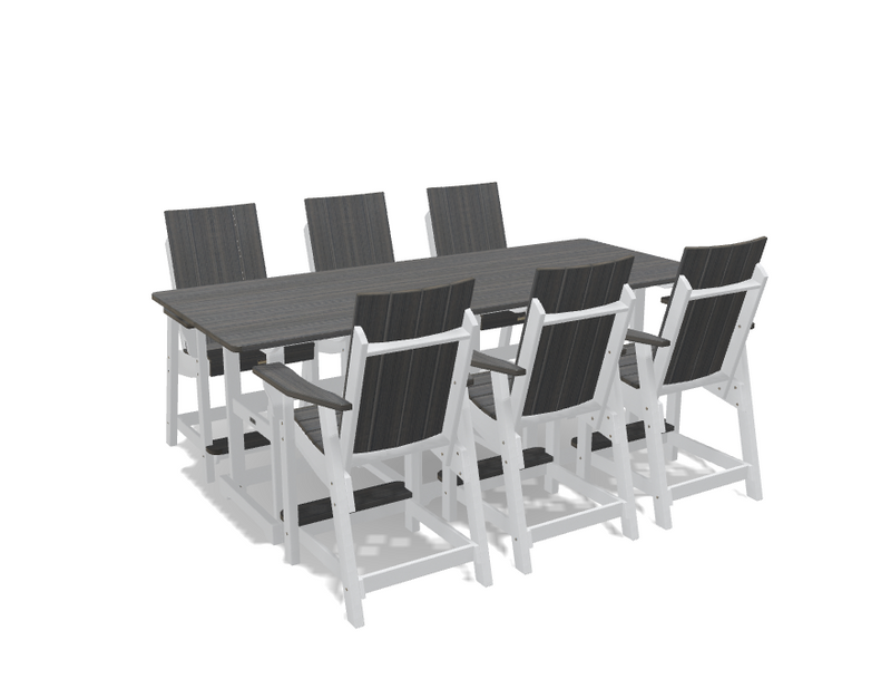Krahn 8' Bistro Table Set with 6 Chairs - Deluxe